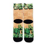 Irish Four Leaf Clovers Wood Print Long Socks
