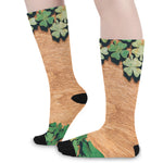 Irish Four Leaf Clovers Wood Print Long Socks