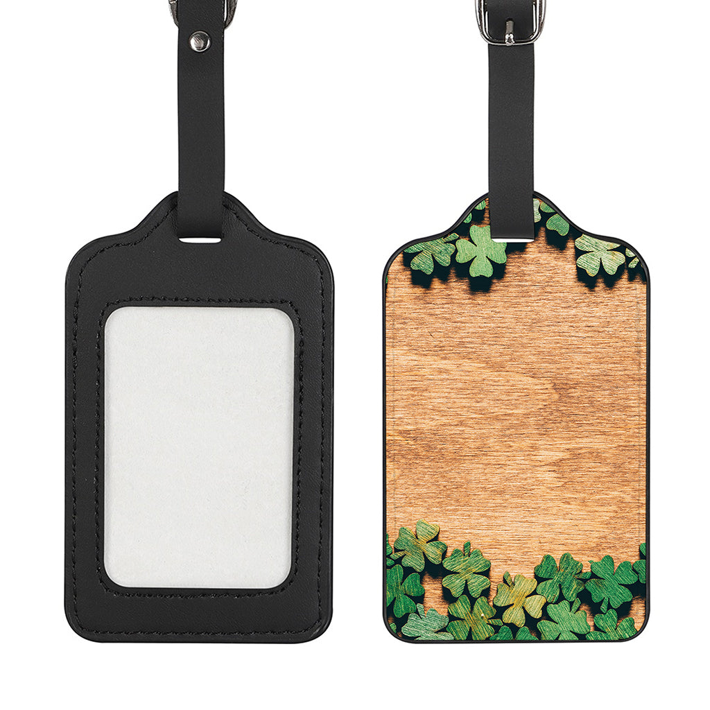 Irish Four Leaf Clovers Wood Print Luggage Tag