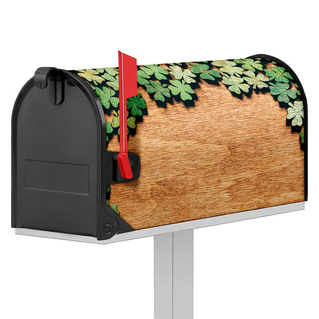 Irish Four Leaf Clovers Wood Print Mailbox Cover