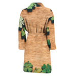 Irish Four Leaf Clovers Wood Print Men's Bathrobe