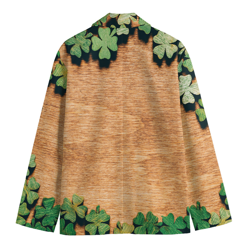 Irish Four Leaf Clovers Wood Print Men's Blazer