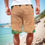 Irish Four Leaf Clovers Wood Print Men's Cargo Shorts
