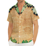 Irish Four Leaf Clovers Wood Print Men's Deep V-Neck Shirt