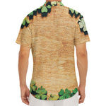 Irish Four Leaf Clovers Wood Print Men's Deep V-Neck Shirt
