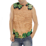 Irish Four Leaf Clovers Wood Print Men's Fitness Tank Top