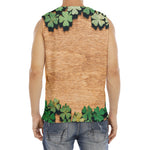 Irish Four Leaf Clovers Wood Print Men's Fitness Tank Top