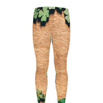 Irish Four Leaf Clovers Wood Print Men's leggings