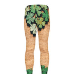 Irish Four Leaf Clovers Wood Print Men's leggings