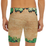 Irish Four Leaf Clovers Wood Print Men's Long Boxer Briefs