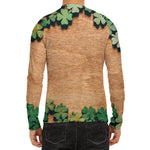 Irish Four Leaf Clovers Wood Print Men's Long Sleeve Rash Guard