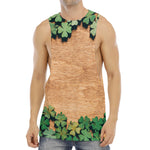 Irish Four Leaf Clovers Wood Print Men's Muscle Tank Top