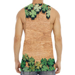 Irish Four Leaf Clovers Wood Print Men's Muscle Tank Top
