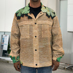 Irish Four Leaf Clovers Wood Print Men's Shirt Jacket