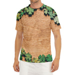Irish Four Leaf Clovers Wood Print Men's Short Sleeve Rash Guard