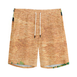 Irish Four Leaf Clovers Wood Print Men's Sports Shorts