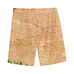 Irish Four Leaf Clovers Wood Print Men's Sports Shorts