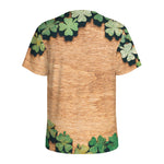 Irish Four Leaf Clovers Wood Print Men's Sports T-Shirt