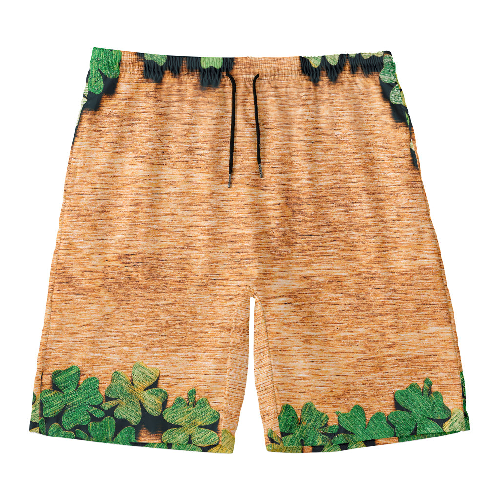 Irish Four Leaf Clovers Wood Print Men's Swim Trunks