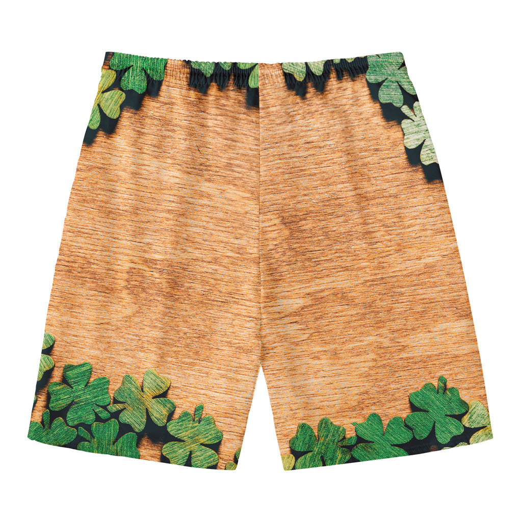 Irish Four Leaf Clovers Wood Print Men's Swim Trunks