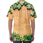 Irish Four Leaf Clovers Wood Print Men's Velvet T-Shirt