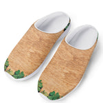 Irish Four Leaf Clovers Wood Print Mesh Casual Shoes