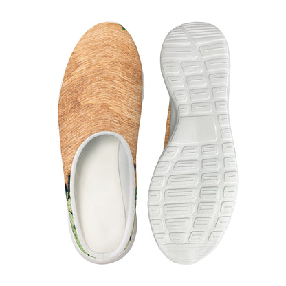 Irish Four Leaf Clovers Wood Print Mesh Casual Shoes