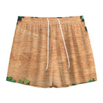 Irish Four Leaf Clovers Wood Print Mesh Shorts
