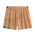 Irish Four Leaf Clovers Wood Print Mesh Shorts