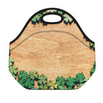 Irish Four Leaf Clovers Wood Print Neoprene Lunch Bag