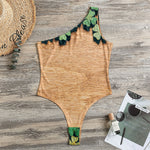 Irish Four Leaf Clovers Wood Print One Shoulder Bodysuit