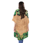 Irish Four Leaf Clovers Wood Print Open Front Beach Cover Up