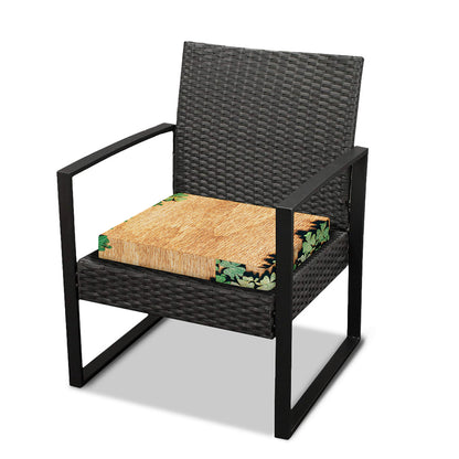Irish Four Leaf Clovers Wood Print Outdoor Seat Cushion Cover