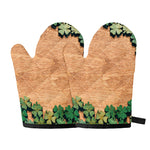 Irish Four Leaf Clovers Wood Print Oven Mitts
