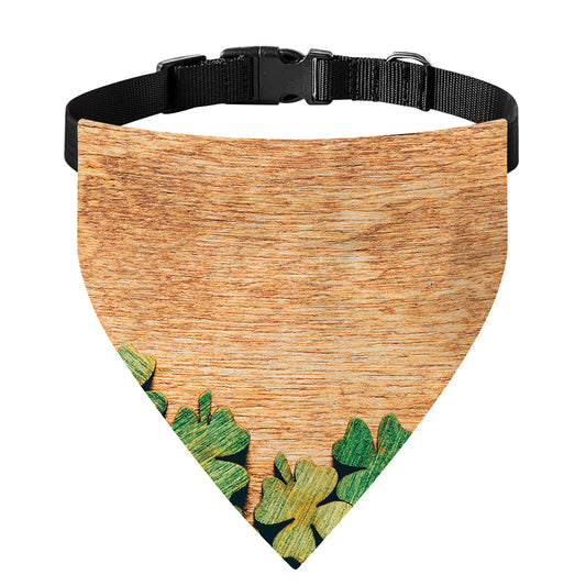 Irish Four Leaf Clovers Wood Print Over The Collar Dog Bandana