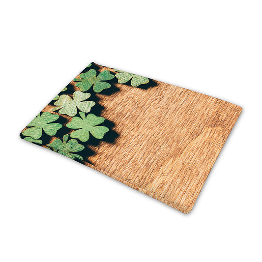 Irish Four Leaf Clovers Wood Print Pet Cooling Mat Cover