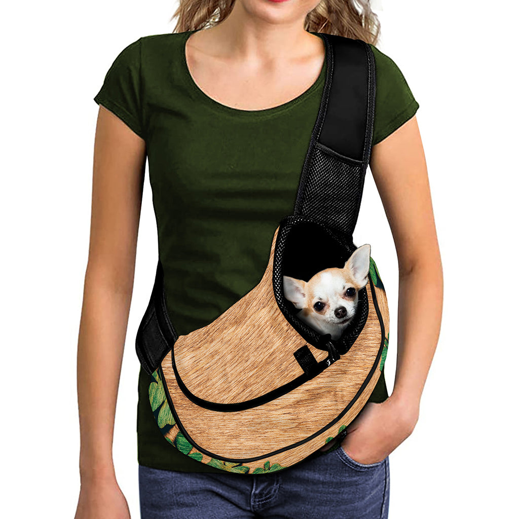 Irish Four Leaf Clovers Wood Print Pet Sling Carrier