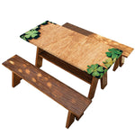 Irish Four Leaf Clovers Wood Print Picnic Table Cover
