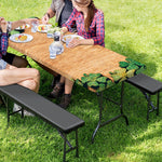 Irish Four Leaf Clovers Wood Print Picnic Table Cover