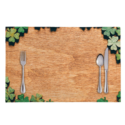 Irish Four Leaf Clovers Wood Print Placemat