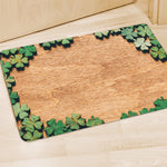 Irish Four Leaf Clovers Wood Print Polyester Doormat