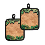 Irish Four Leaf Clovers Wood Print Pot Holders