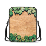 Irish Four Leaf Clovers Wood Print Rectangular Crossbody Bag