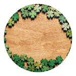 Irish Four Leaf Clovers Wood Print Round Blanket