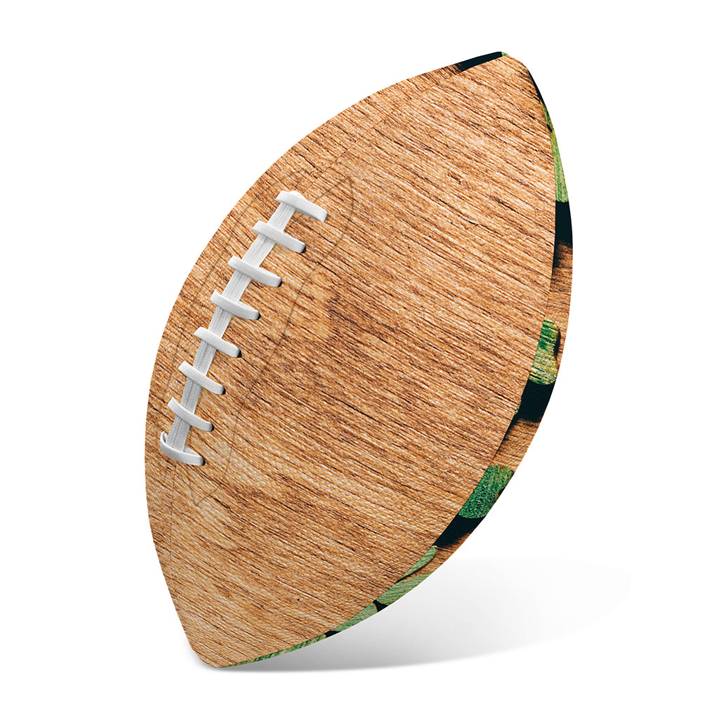 Irish Four Leaf Clovers Wood Print Rugby Ball