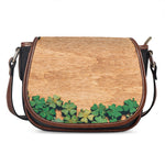 Irish Four Leaf Clovers Wood Print Saddle Bag