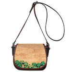 Irish Four Leaf Clovers Wood Print Saddle Bag