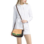 Irish Four Leaf Clovers Wood Print Saddle Bag