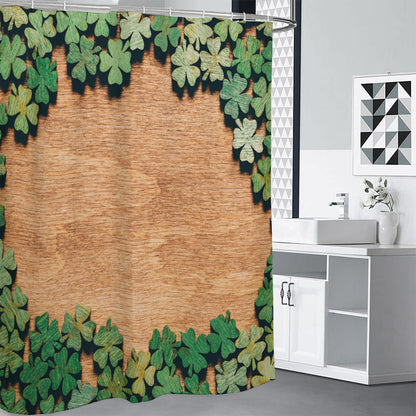 Irish Four Leaf Clovers Wood Print Shower Curtain