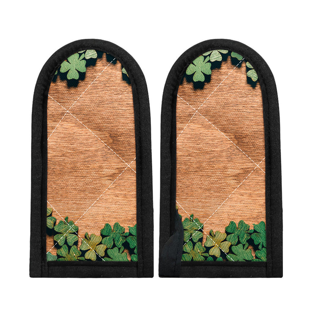 Irish Four Leaf Clovers Wood Print Skillet Handle Cover